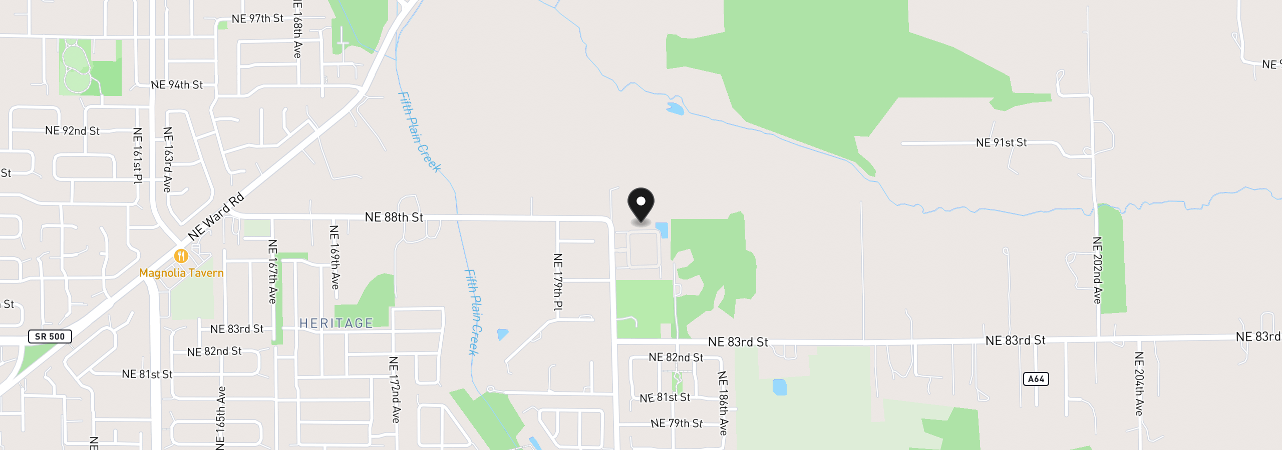 Map showing the location of 18218 NE 87th Way, Vancouver, Wa 98682