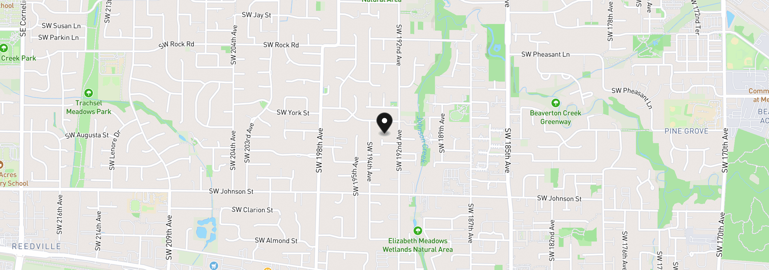 Map showing the location of 2285 SW 193rd Ct, Beaverton, OR 97003