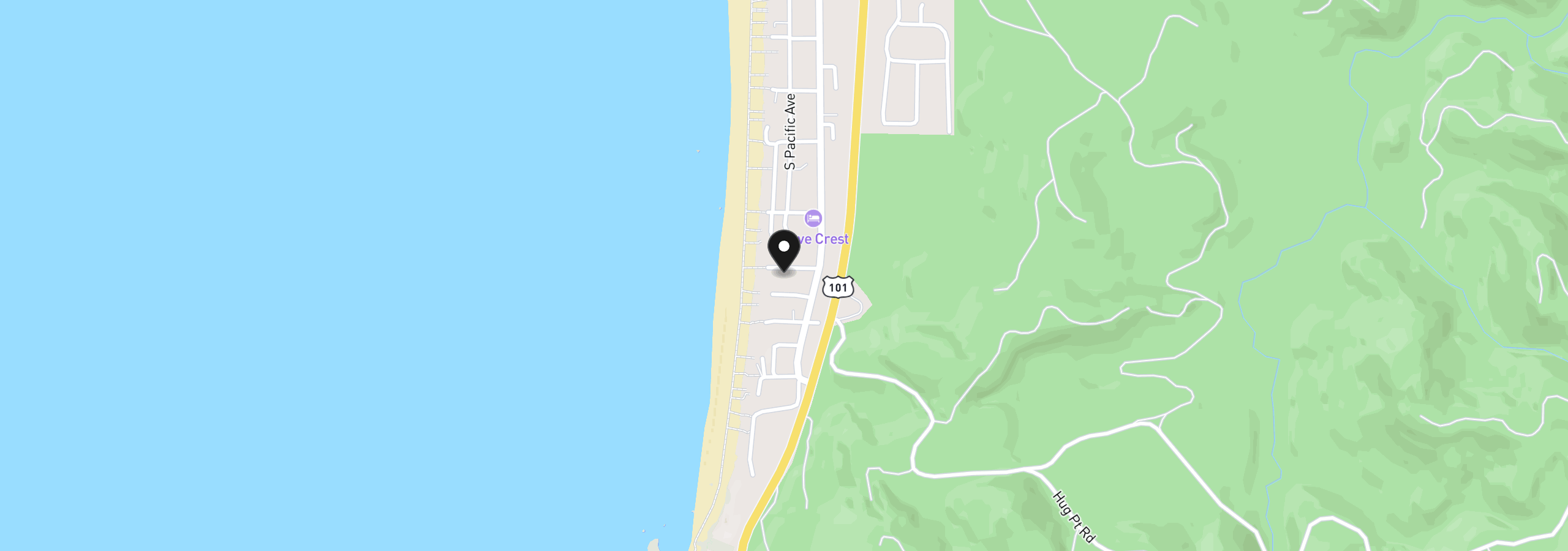 Map showing the location of 223 W Kenai St, Cannon Beach, OR 97110