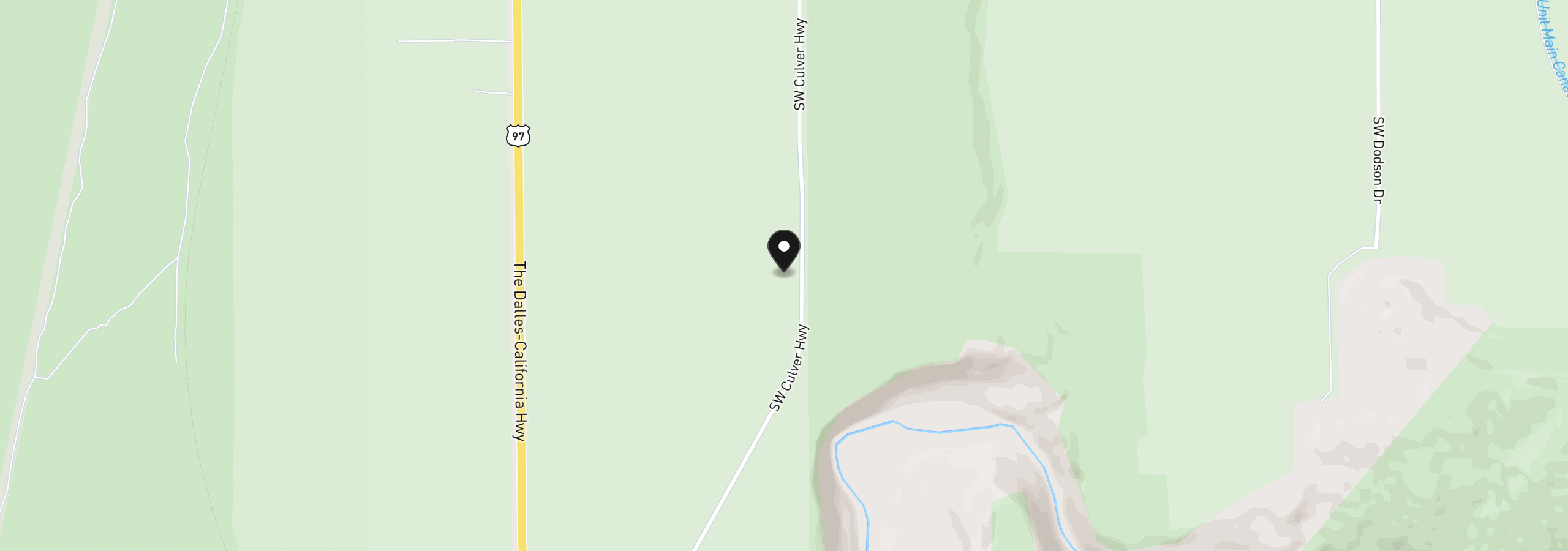 Map showing the location of 15990 SW Culver Hwy, Culver, OR 97734