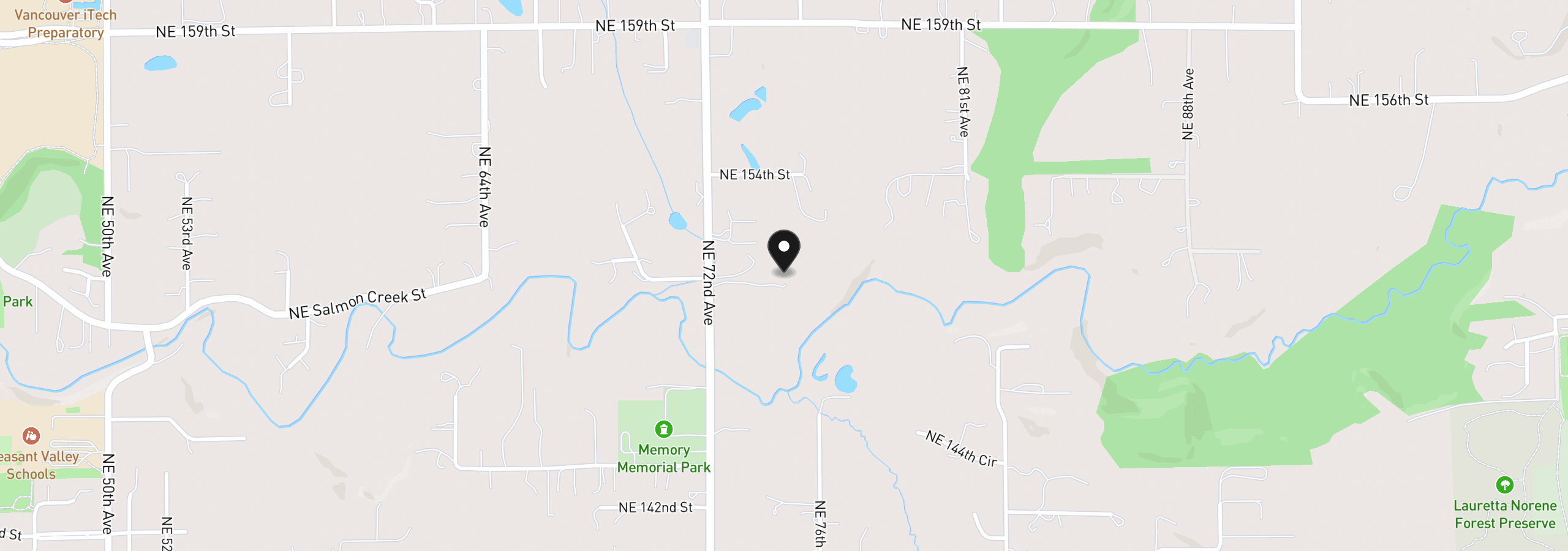 Map showing the location of 15131 NE 72nd Ave, Vancouver, Wa 98686