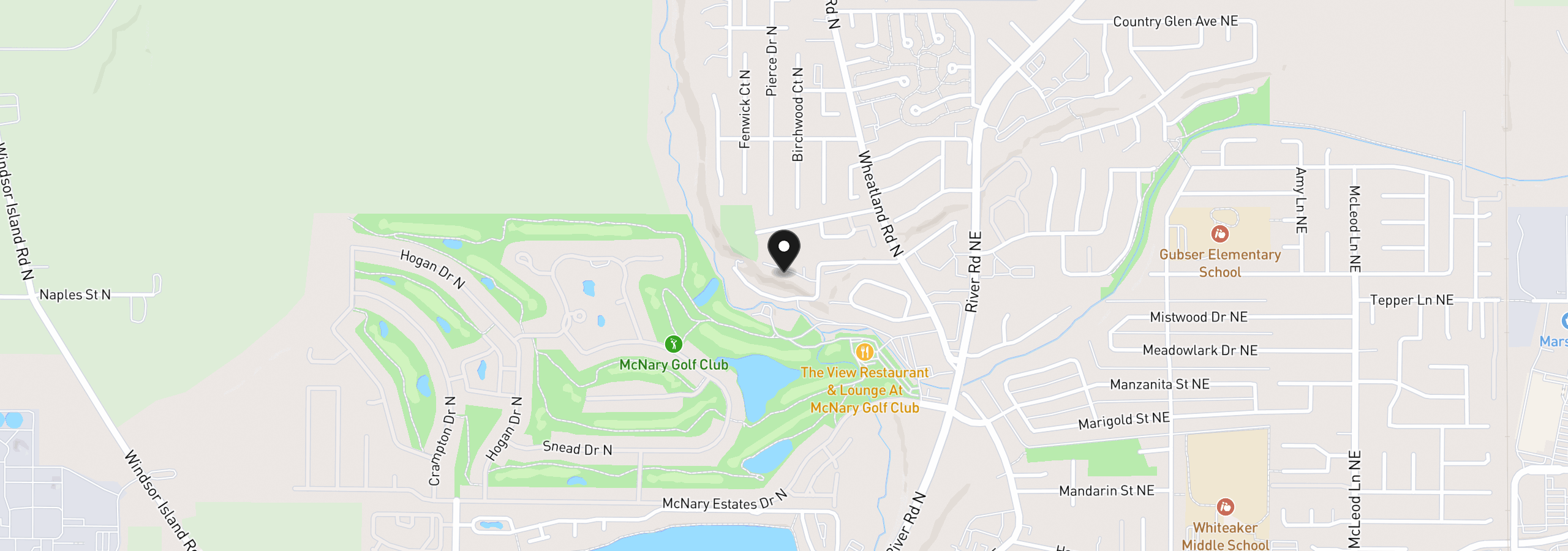 Map showing the location of 279 McNary Heights Dr N, Keizer, OR 97303