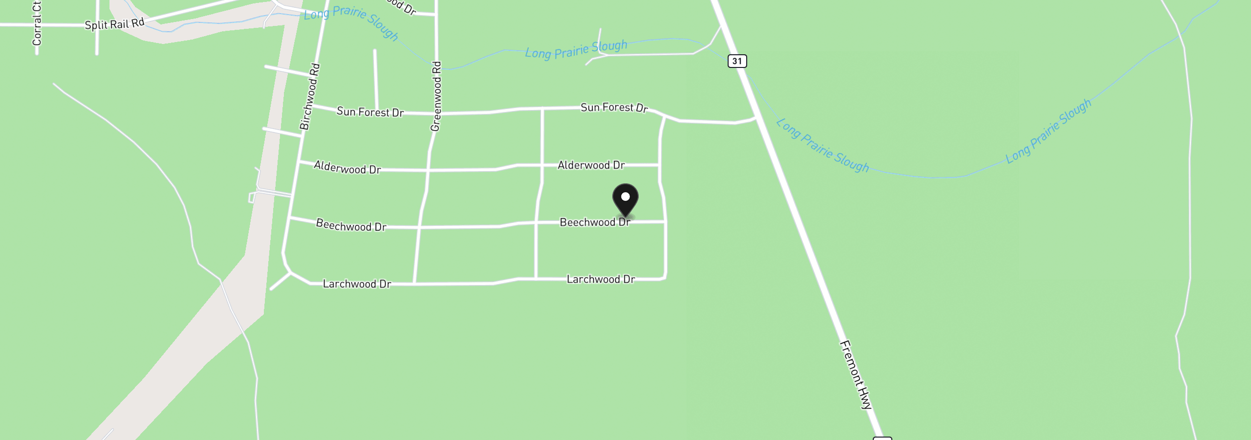 Map showing the location of 12753 Beechwood, La Pine, OR 97739