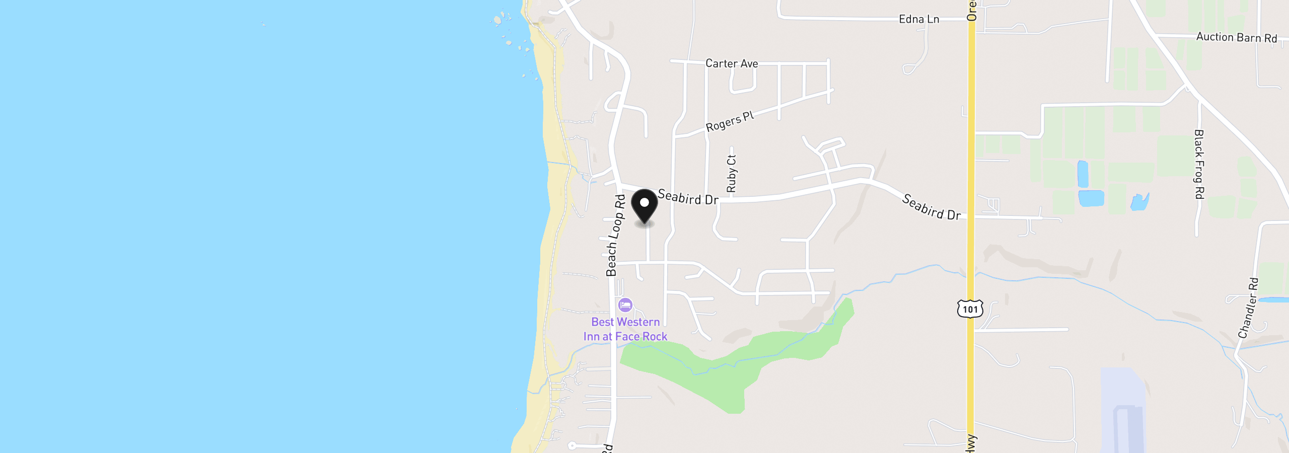 Map showing the location of 3122 Periwinkle Ln SW 5, Bandon, OR 97411