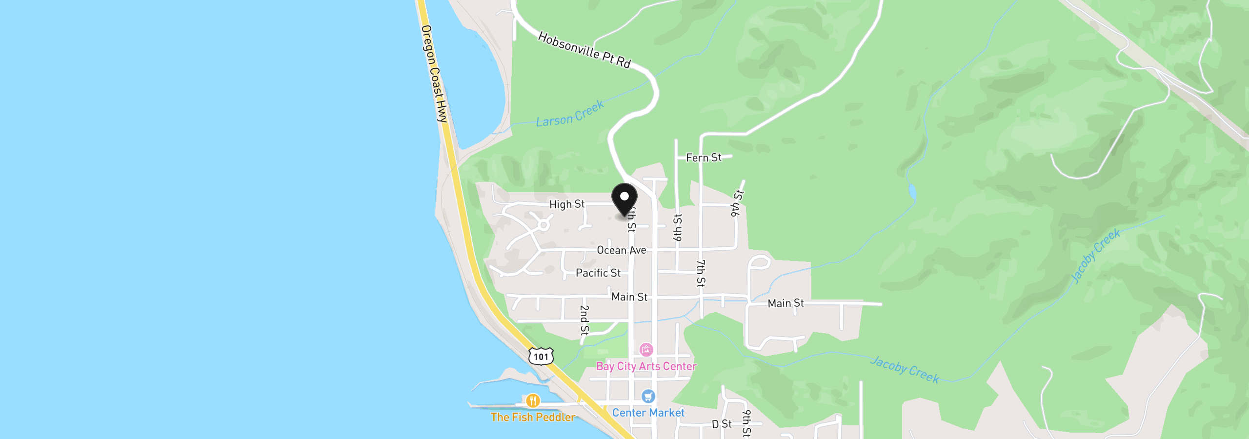 Map showing the location of 10030 4th St, Bay City, OR 97107
