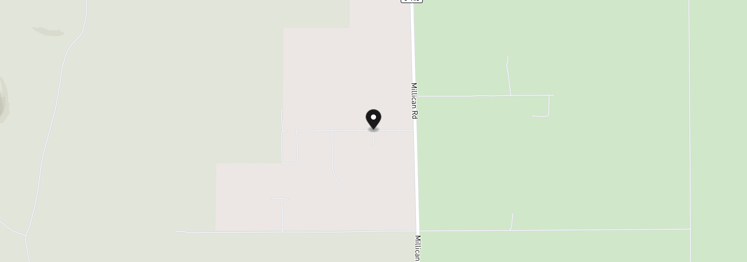 Map showing the location of Milican Rd 300, Christmas Valley, OR 97641