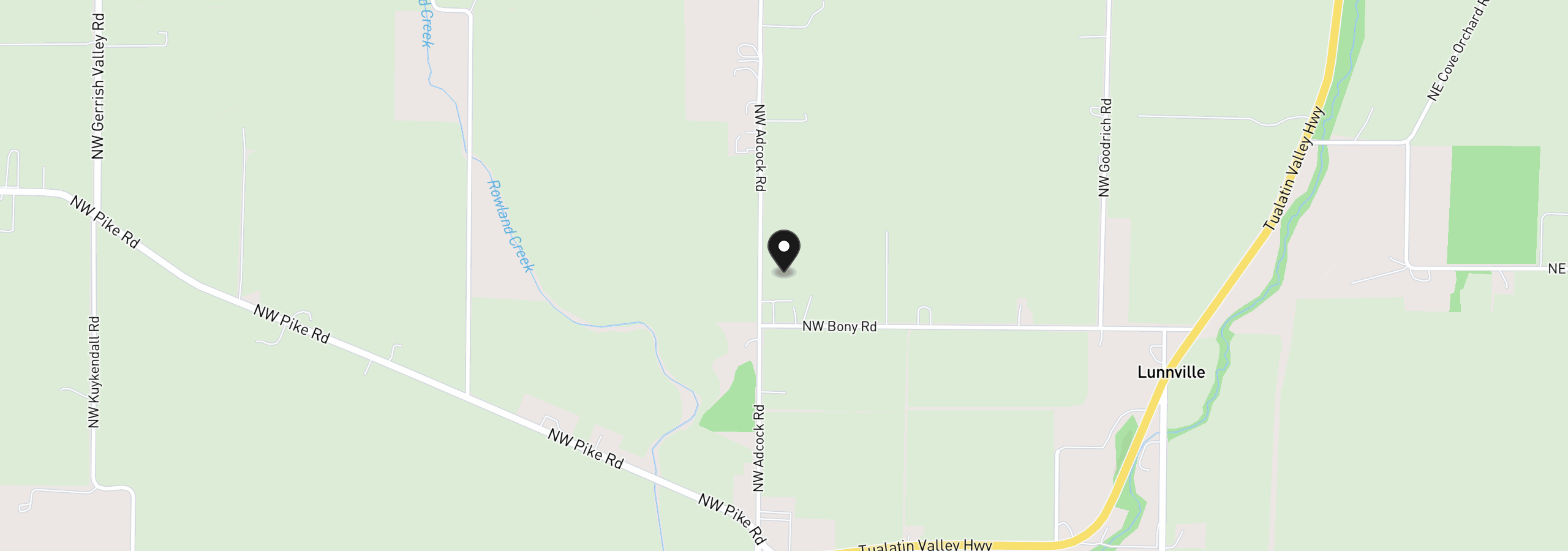 Map showing the location of 18700 NW Adcock Rd, Yamhill, OR 97148