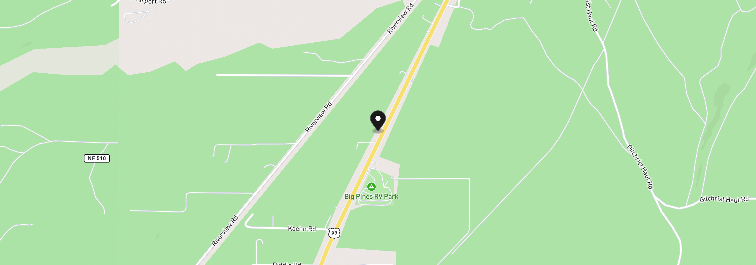 Map showing the location of 136010 Hwy 97, Crescent, OR 97733