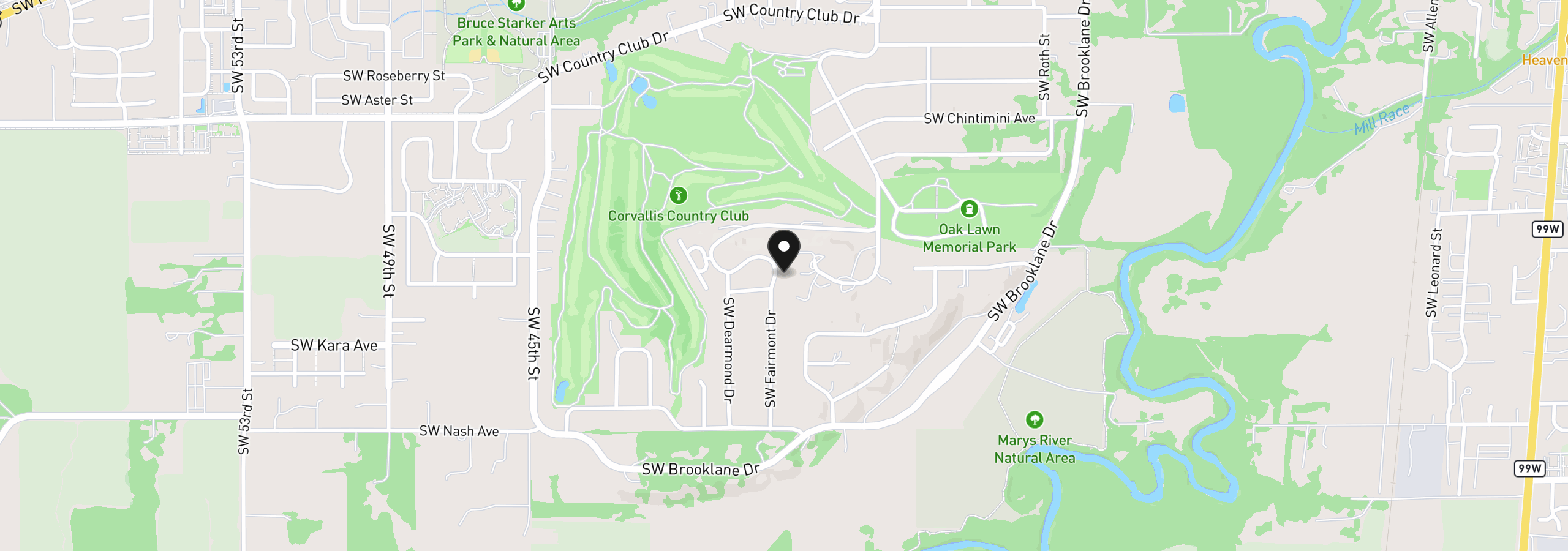 Map showing the location of 4180 SW Fairhaven Dr, Corvallis, OR 97333