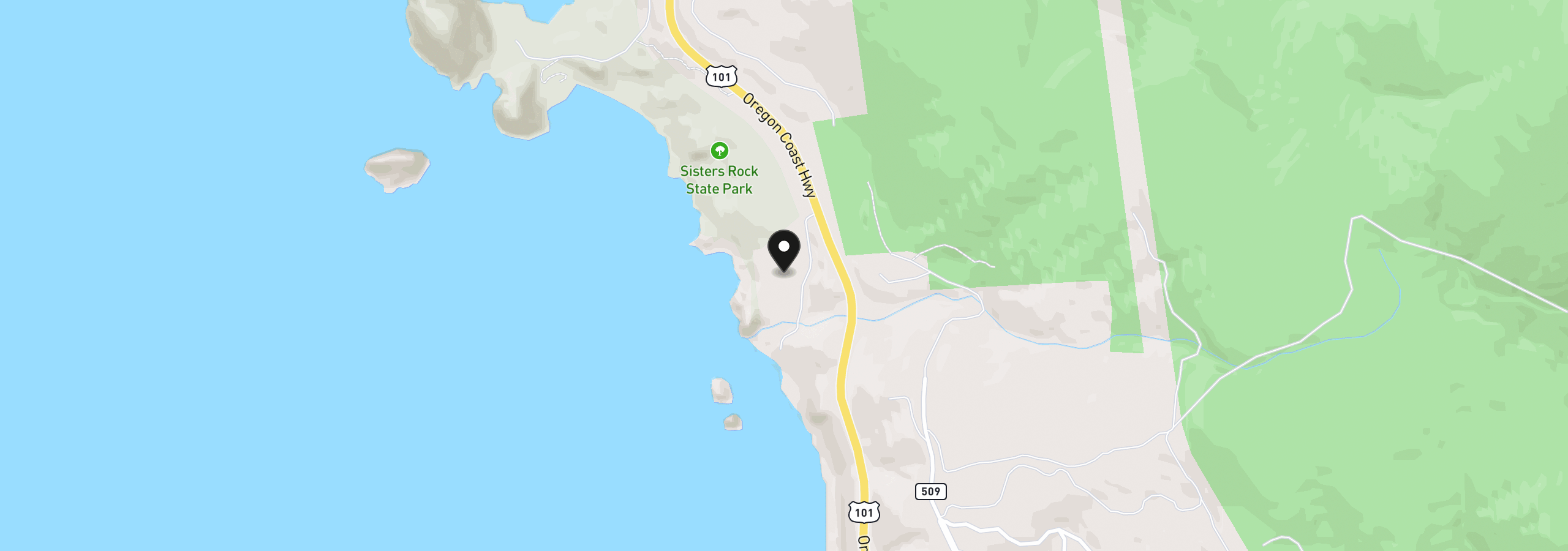 Map showing the location of 36044 Highway 101, Gold Beach, OR 97444