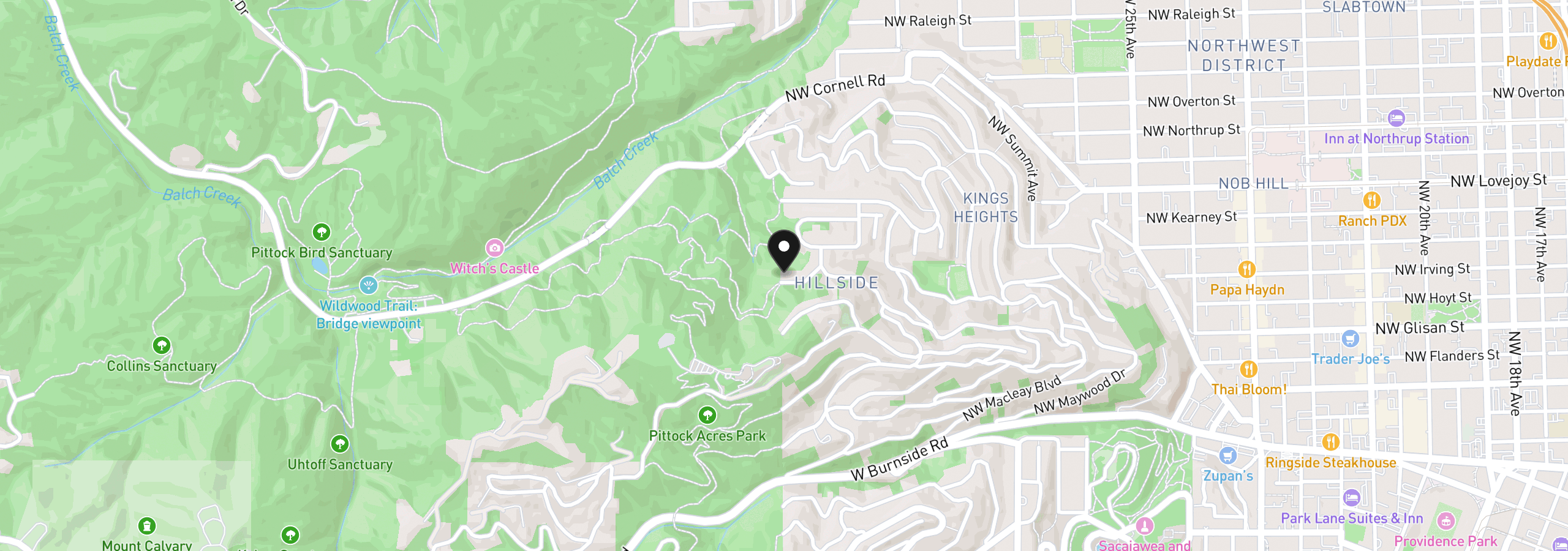 Map showing the location of 748 NW Macleay Blvd, Portland, OR 97210