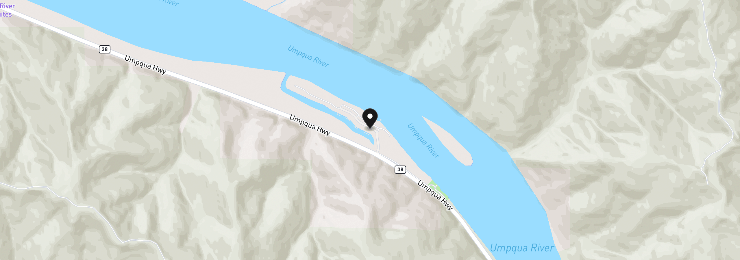 Map showing the location of 43605 State Highway 38 5, Reedsport, OR 97467