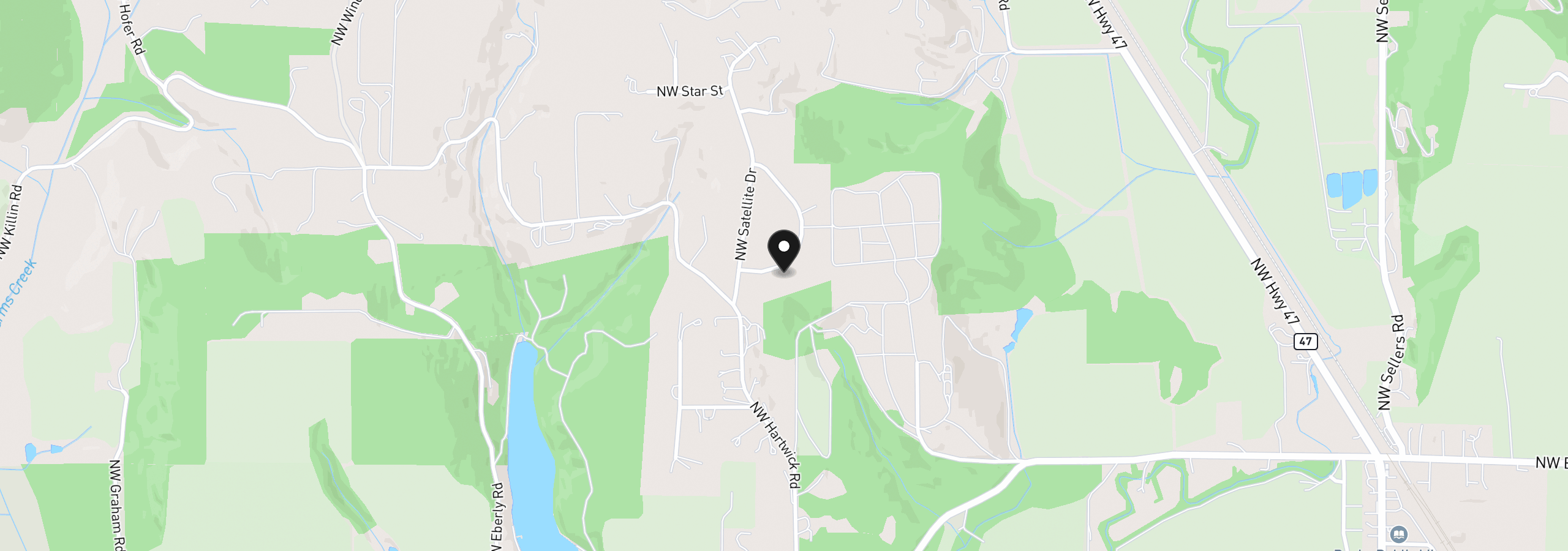 Map showing the location of 14718 NW Tranquility Dr, Banks, OR 97106