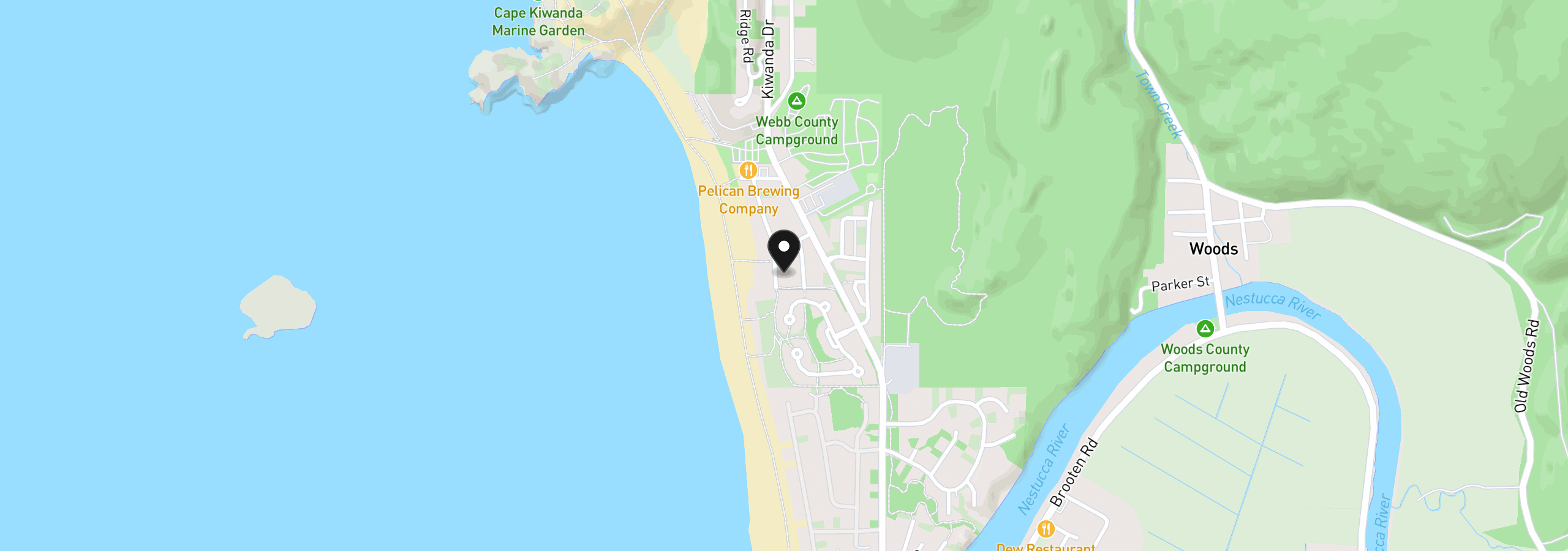 Map showing the location of 33565 Shore Dr, Pacific City, OR 97135