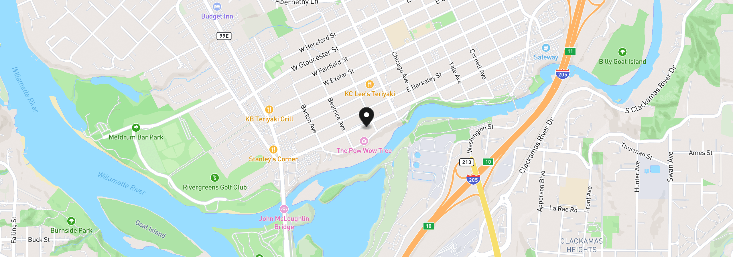 Map showing the location of 225 W Arlington St, Gladstone, OR 97027
