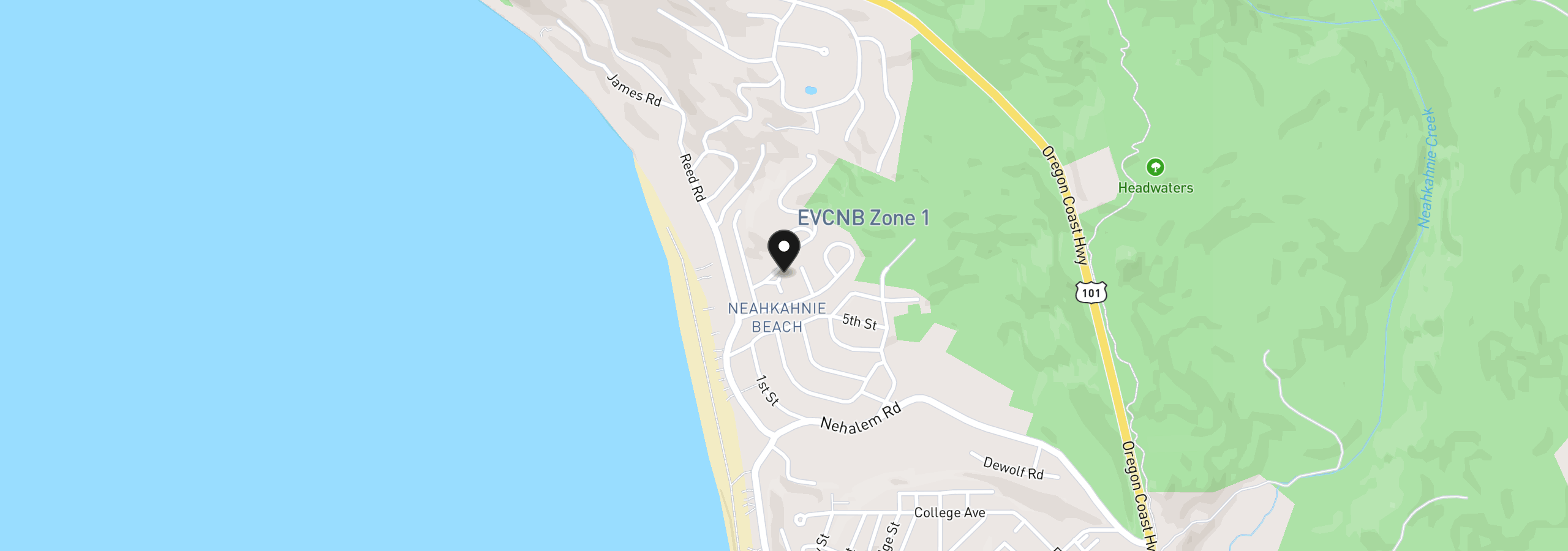 Map showing the location of 8170 Beeswax Tr, Manzanita, OR 97130