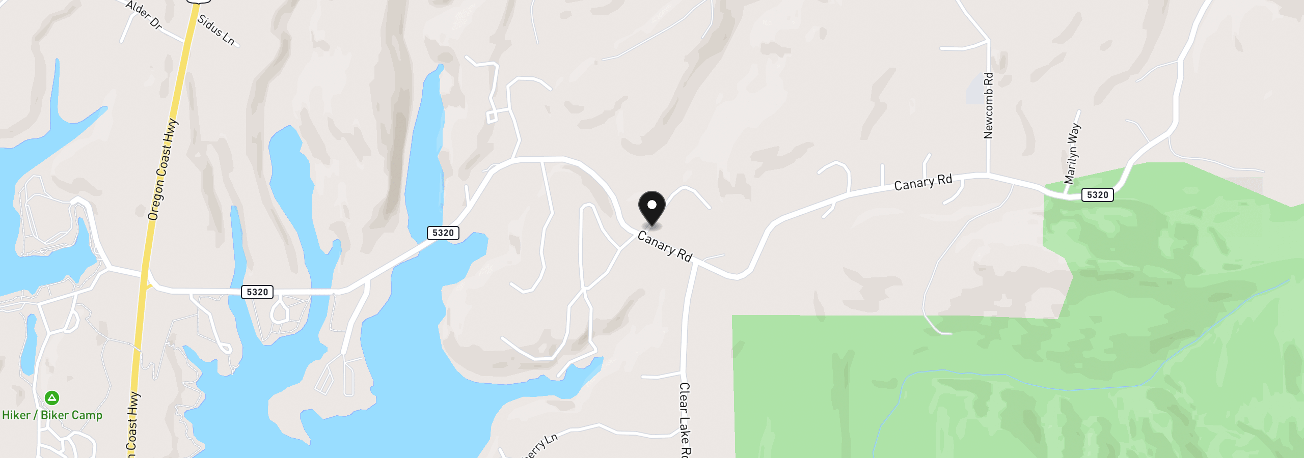 Map showing the location of 5609 Canary Rd, Florence, OR 97439