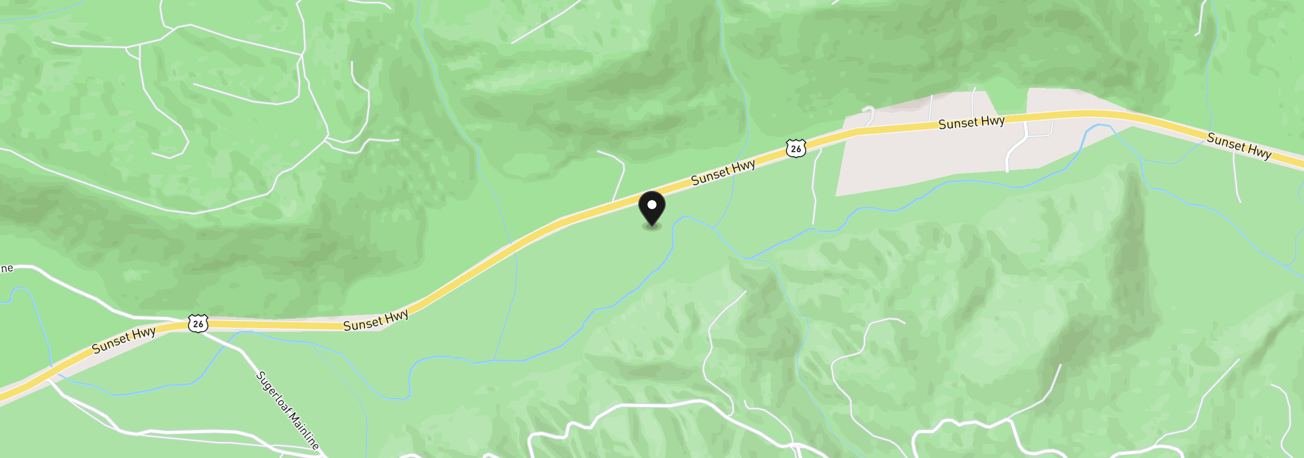 Map showing the location of Vl Adj 36046 Hwy 26, Seaside, OR 97138
