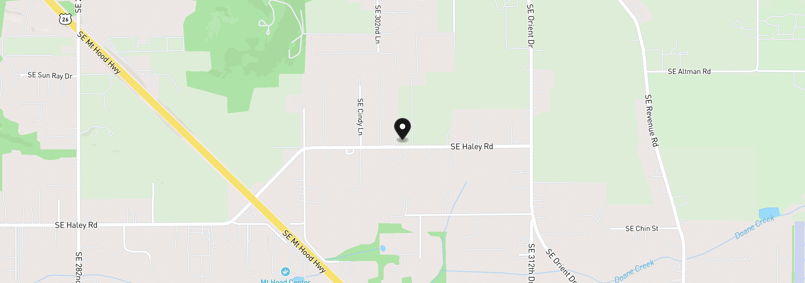 Map showing the location of 30425 SE Haley Rd, Boring, OR 97009