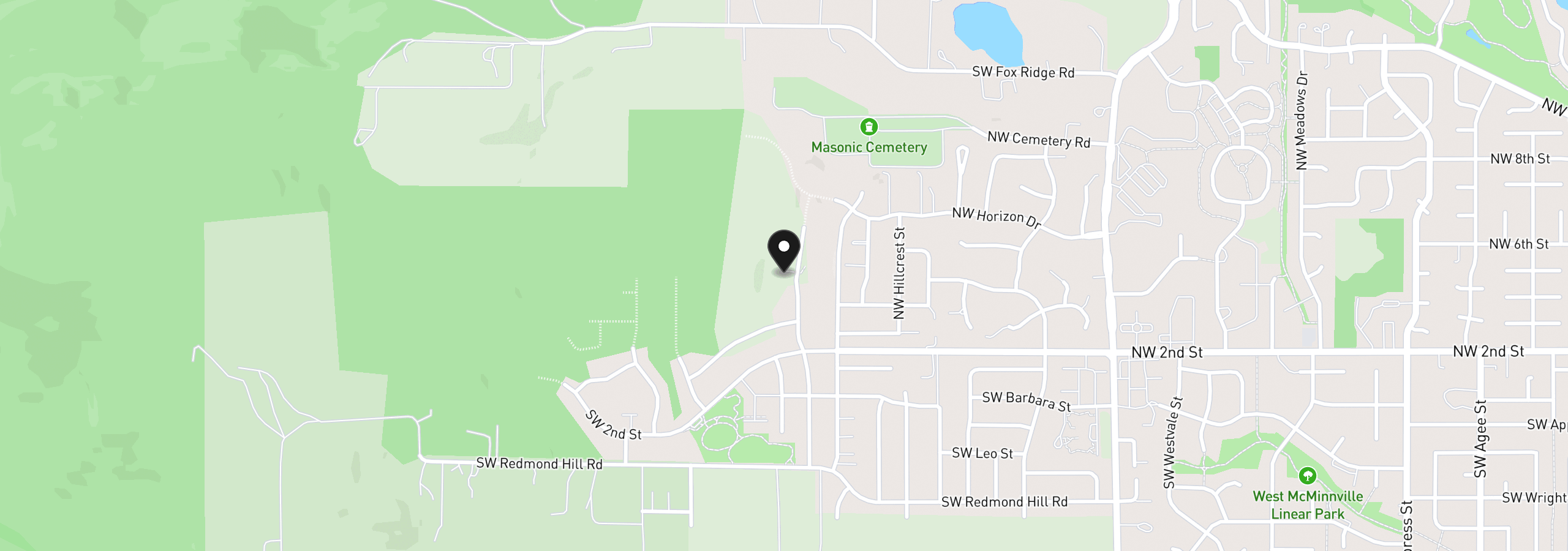 Map showing the location of 493 NW Valleys Edge St, McMinnville, OR 97128