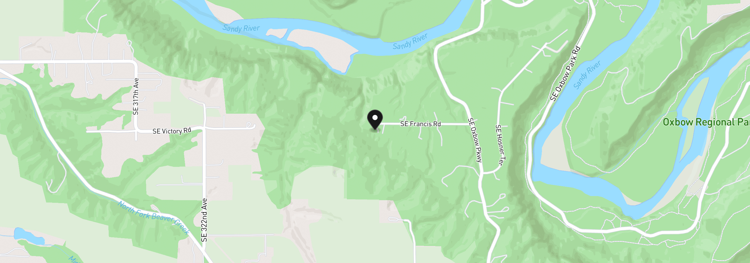 Map showing the location of 33410 SE Francis Rd, Gresham, OR 97080