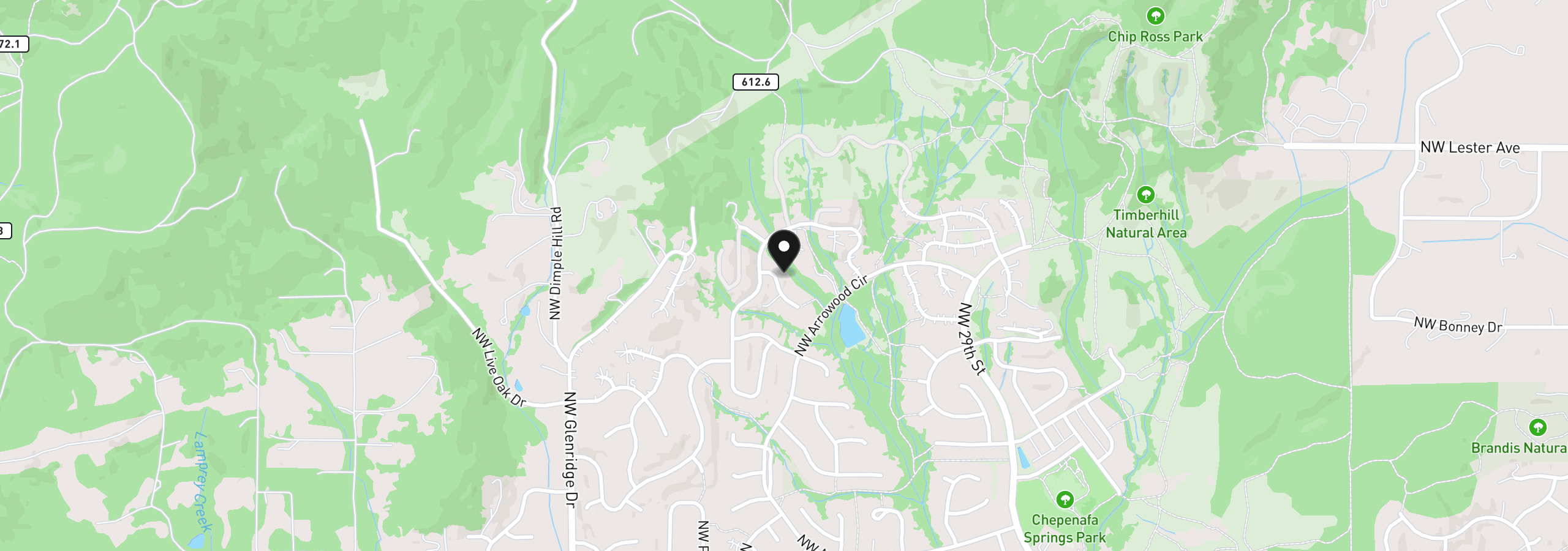 Map showing the location of 3755 NW Lark Pl, Corvallis, OR 97330
