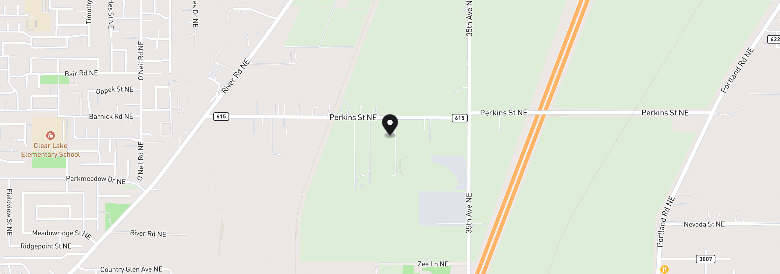 Map showing the location of 3094 Perkins St NE, Salem, OR 97303