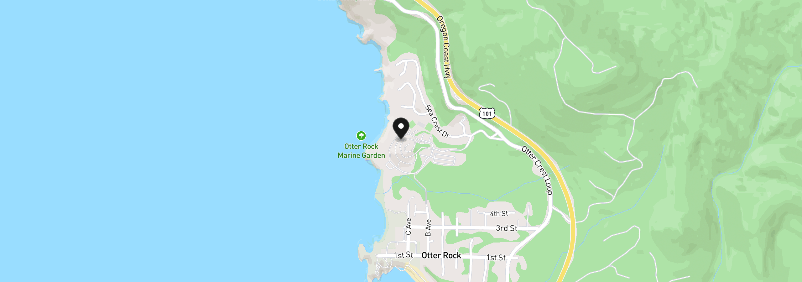 Map showing the location of 301 Otter Crest Dr 286/287, Otter Rock, OR 97369
