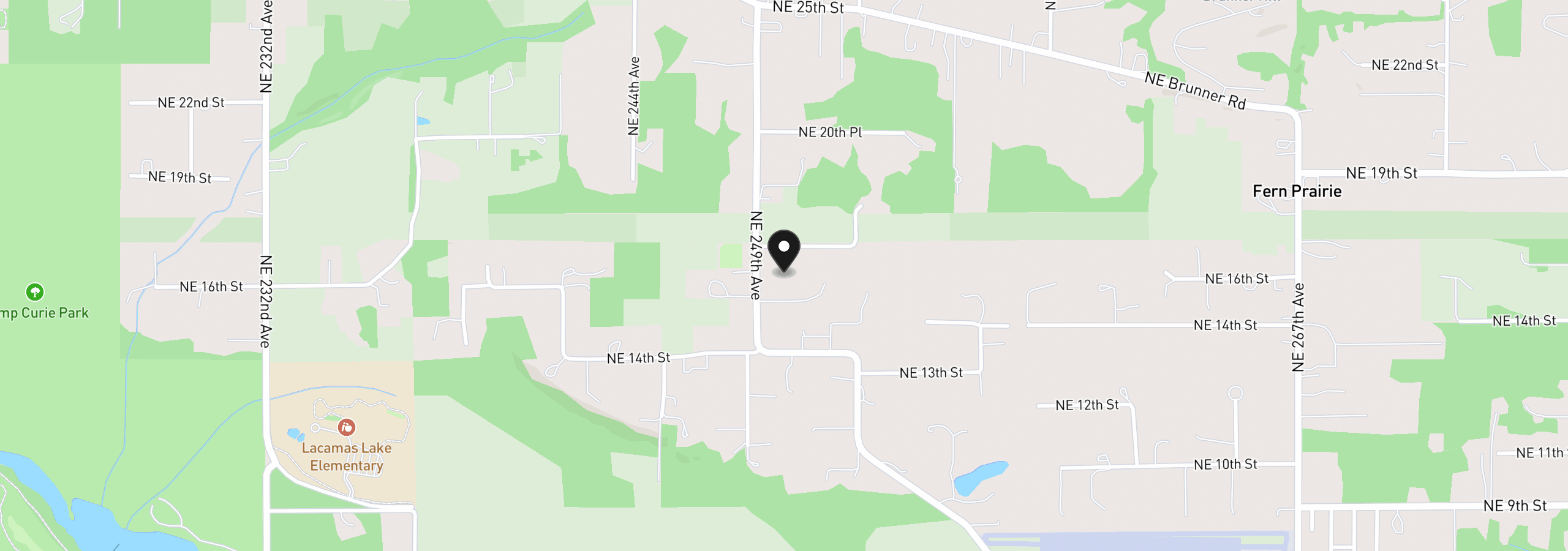 Map showing the location of 1611 NE 249th Ave, Camas, Wa 98607
