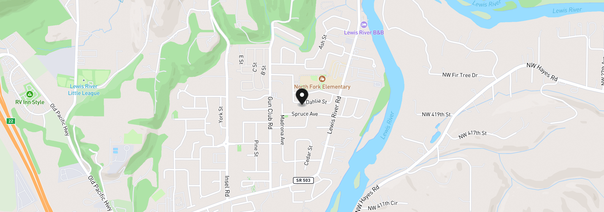 Map showing the location of 2129 Dahlia St, Woodland, Wa 98674