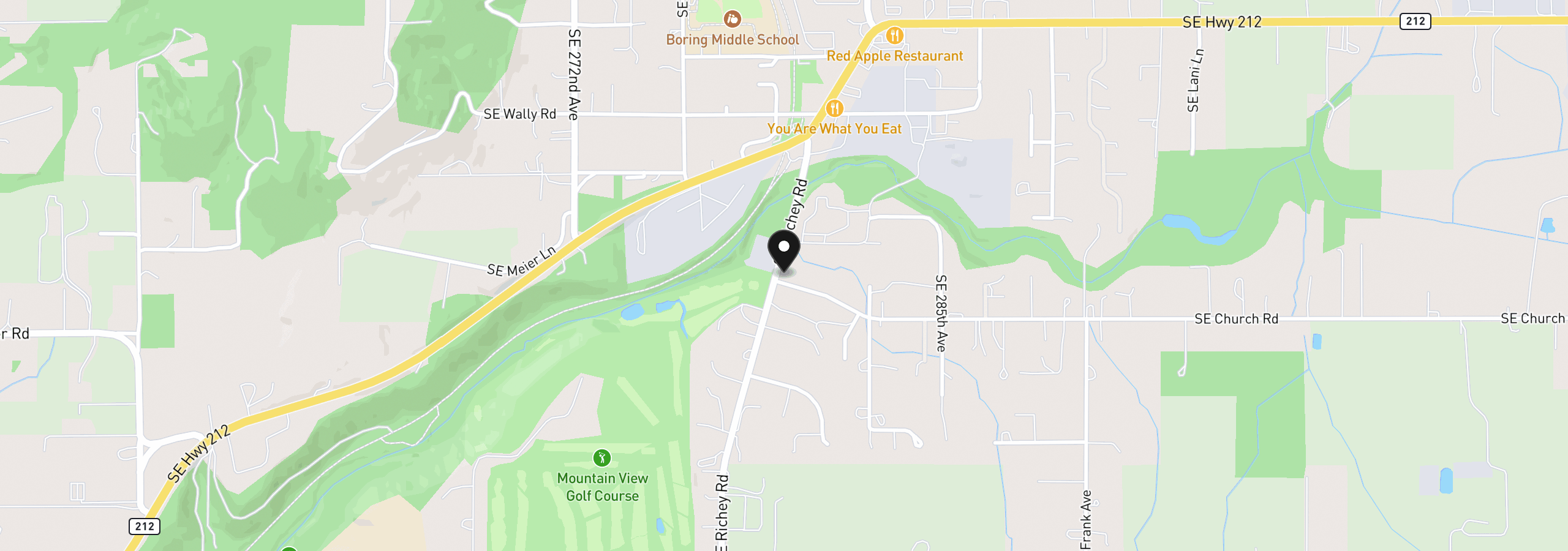 Map showing the location of 13360 SE Richey Rd, Boring, OR 97009