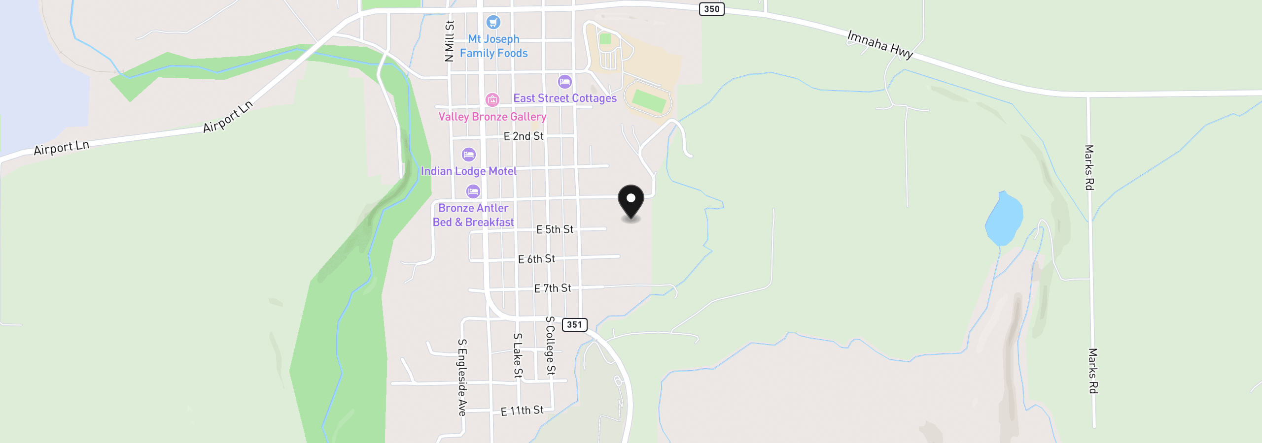 Map showing the location of 5th St, Joseph, OR 97846