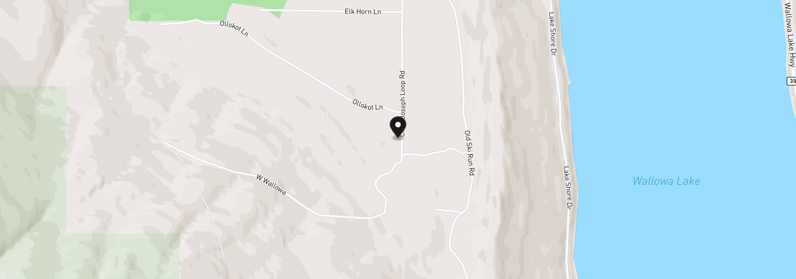 Map showing the location of Chief Joseph Loop Rd, Joseph, OR 97846