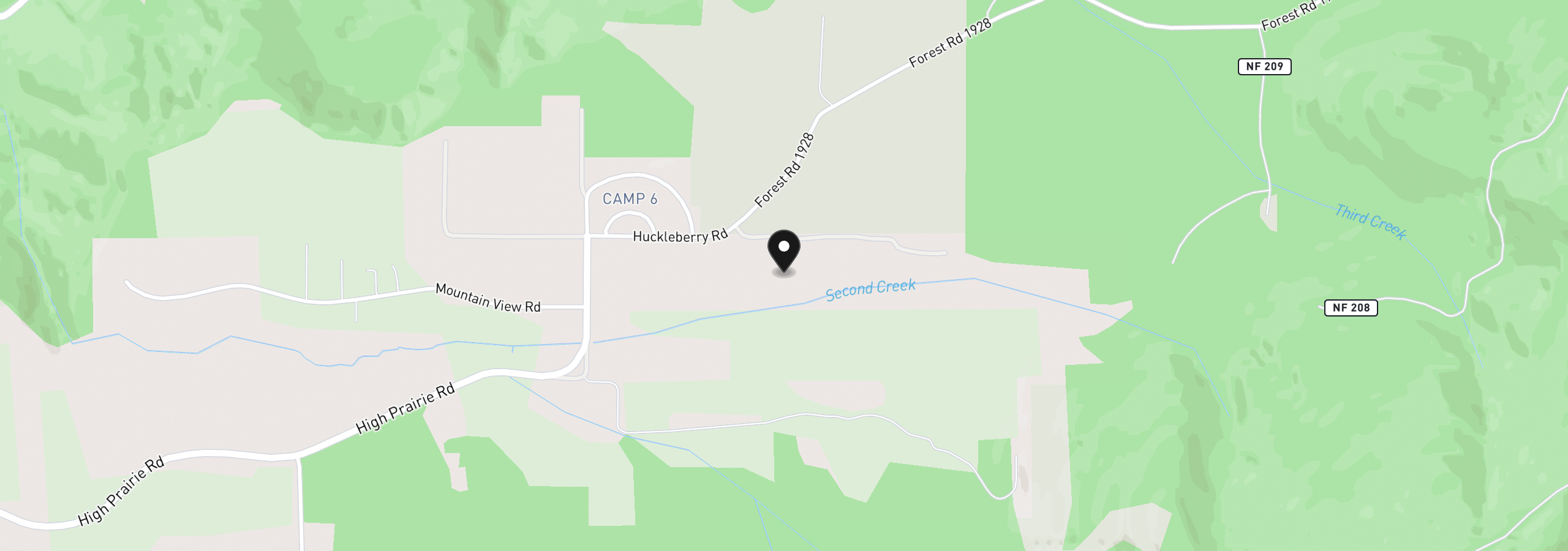 Map showing the location of 49782 Huckleberry Rd, Oakridge, OR 97463