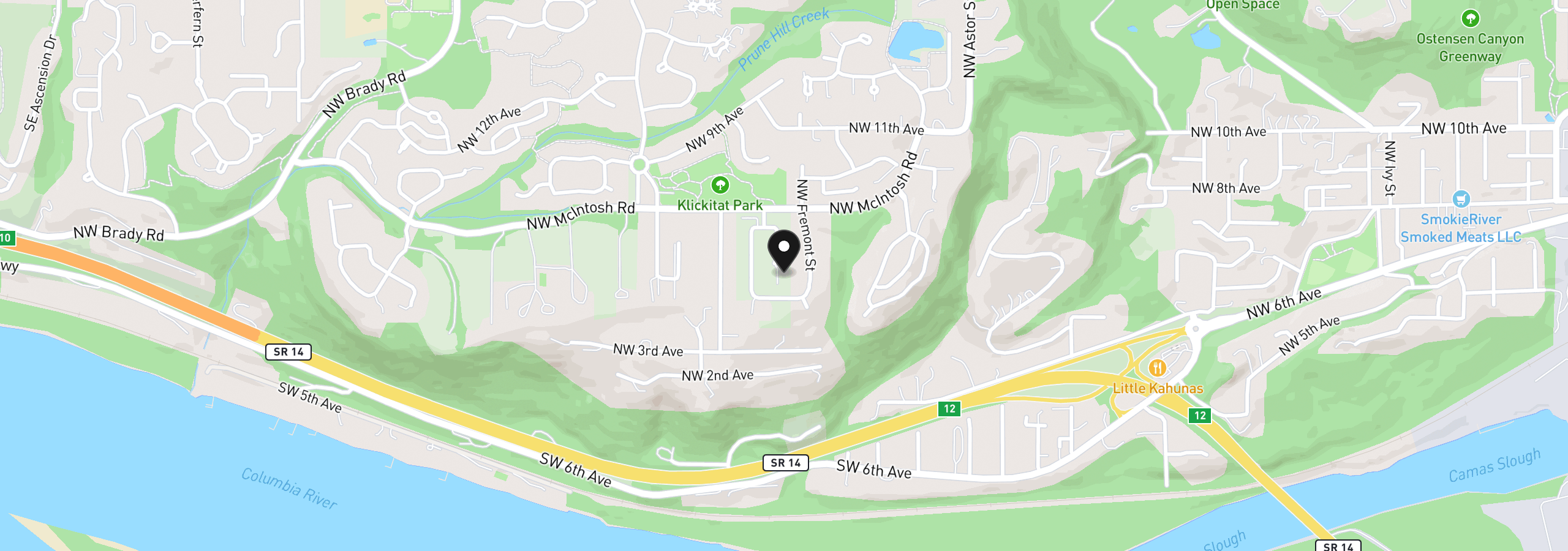 Map showing the location of NW Garden Ct Lot 24, Camas, Wa 98607