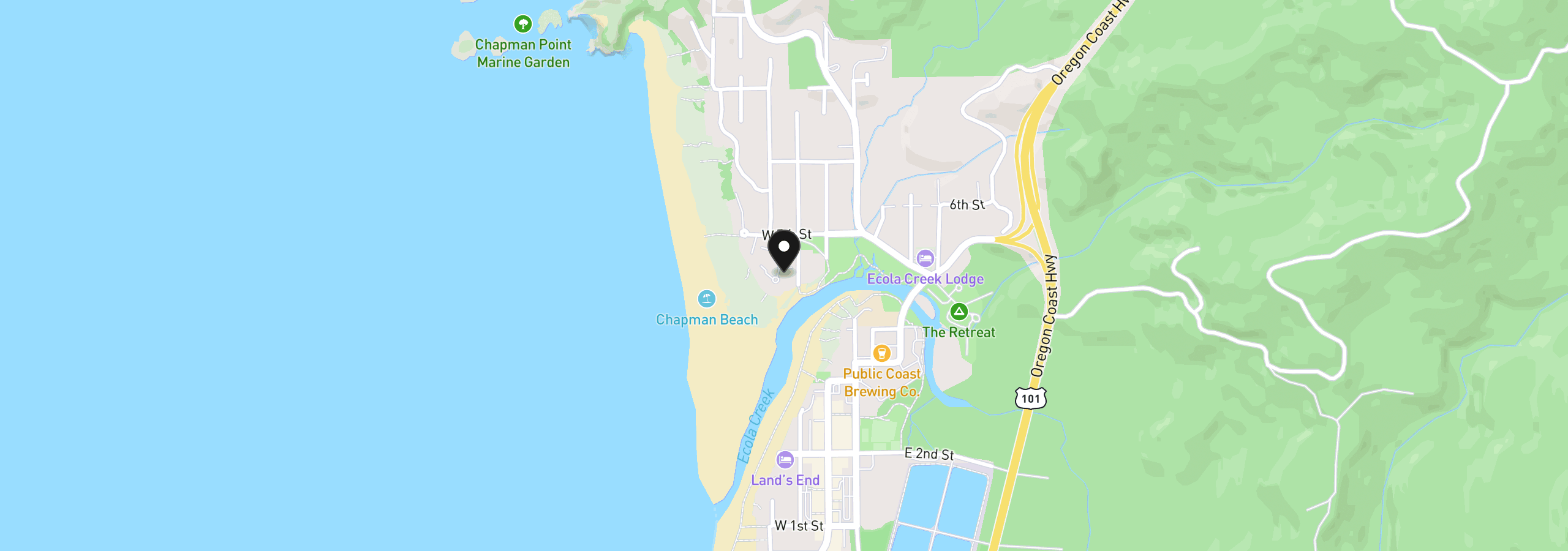 Map showing the location of 355 N Breaker Point Dr 355, Cannon Beach, OR 97110