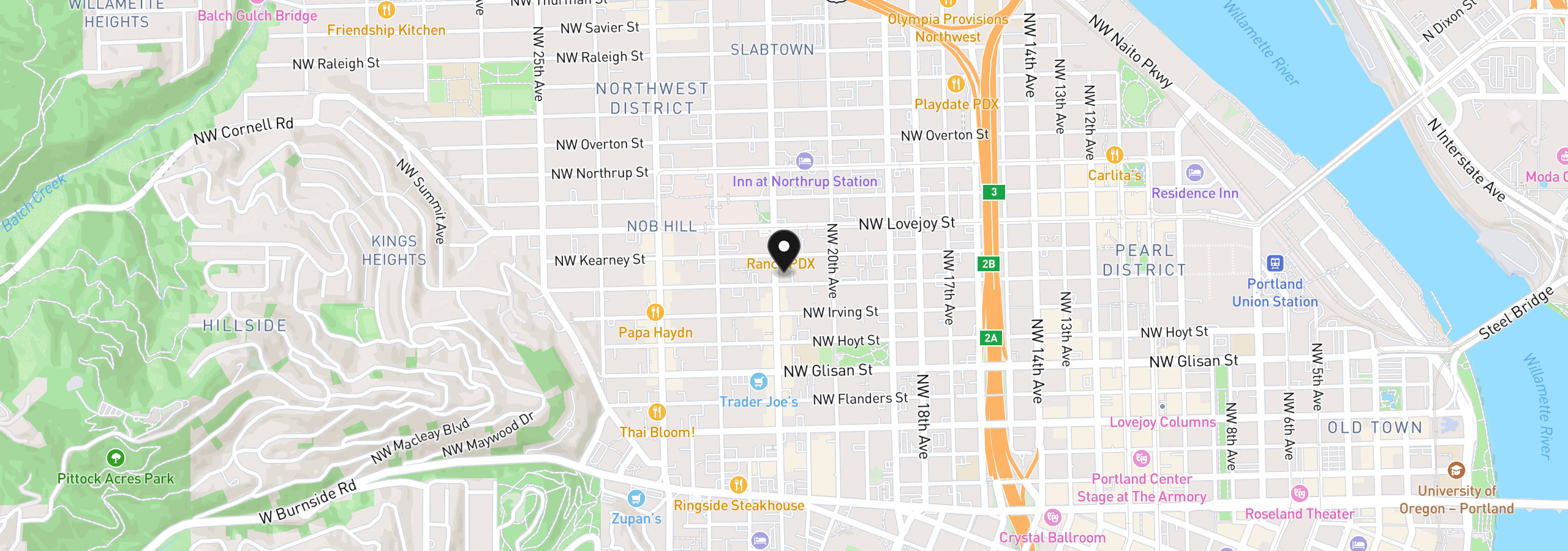 Map showing the location of 2083 NW Johnson St 41, Portland, OR 97209