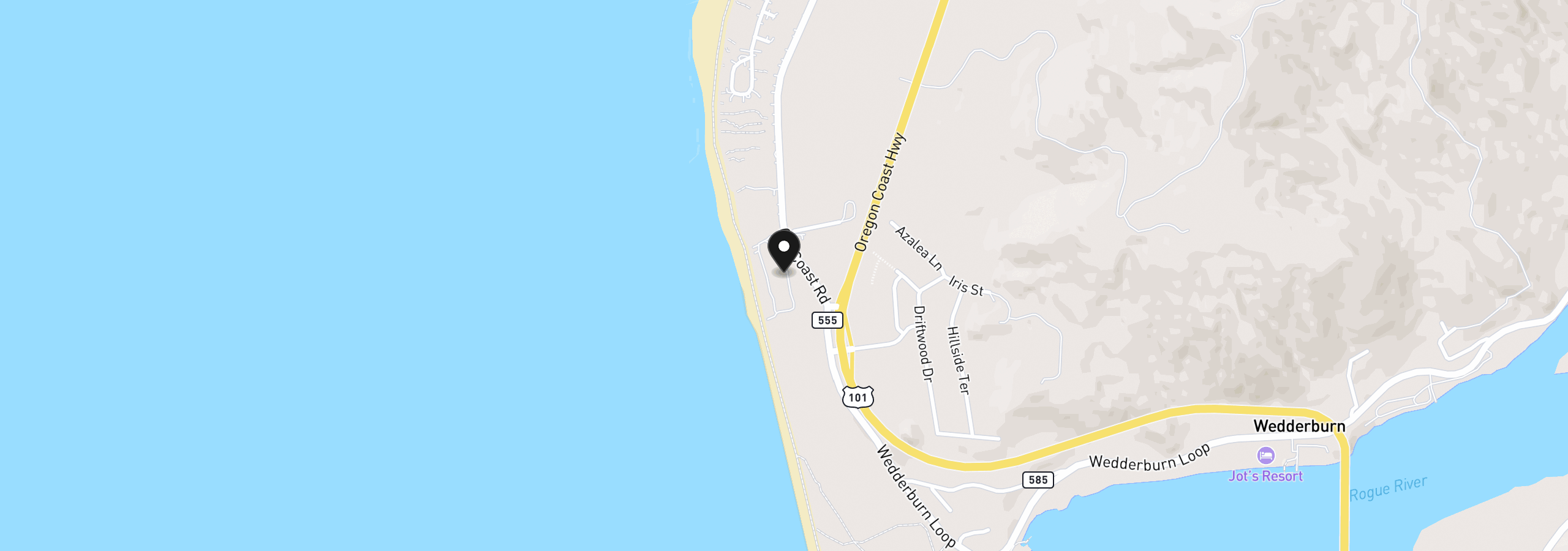 Map showing the location of 900 Old Coast Rd 6, Gold Beach, OR 97444