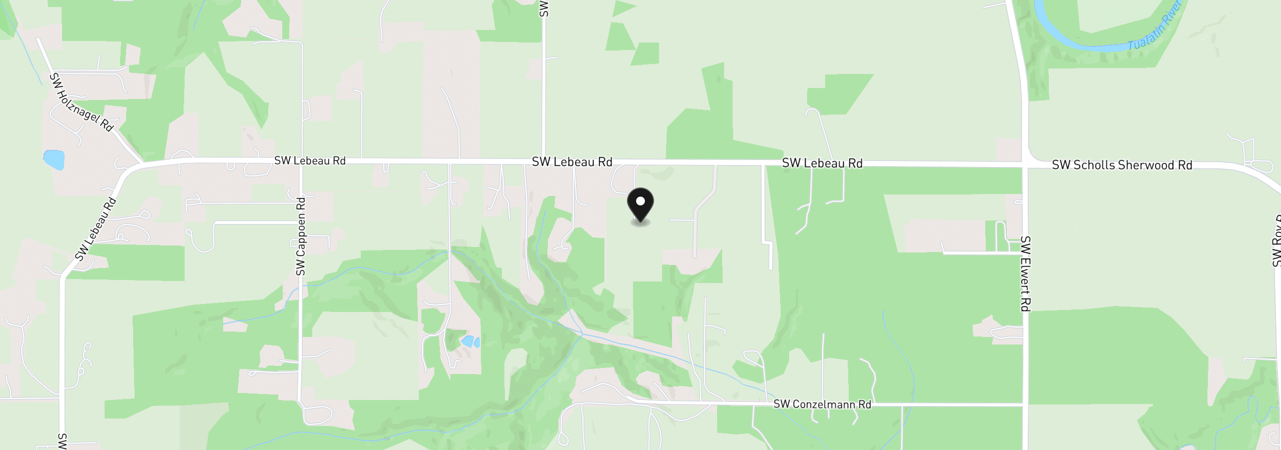 Map showing the location of 20132 SW Lebeau Rd, Sherwood, OR 97140