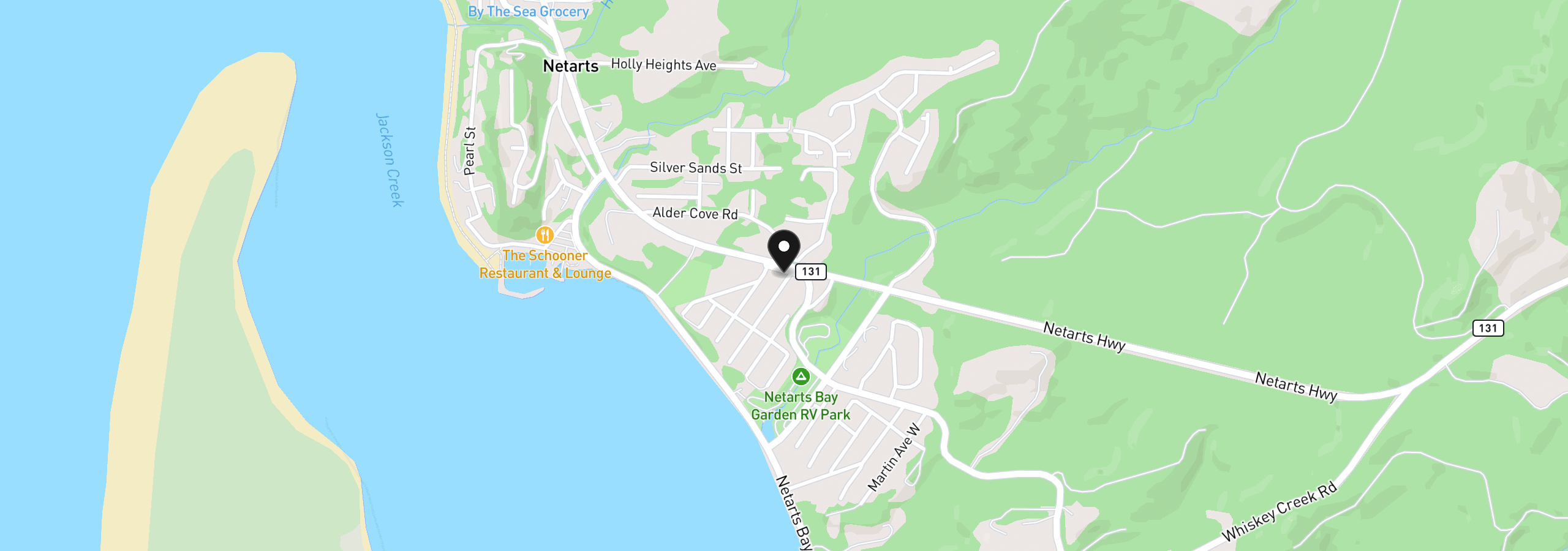 Map showing the location of 2020 Bayview Ave, Tillamook, OR 97141