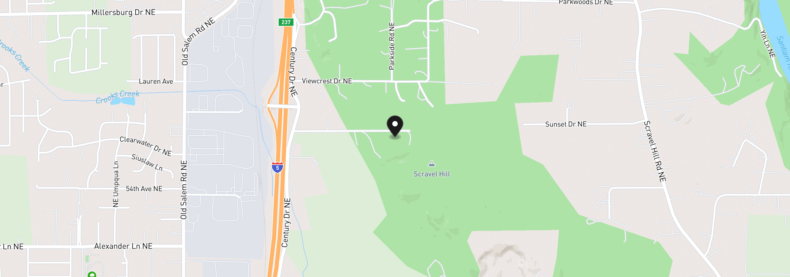 Map showing the location of 33844 Sunnyview Dr NE, Albany, OR 97322