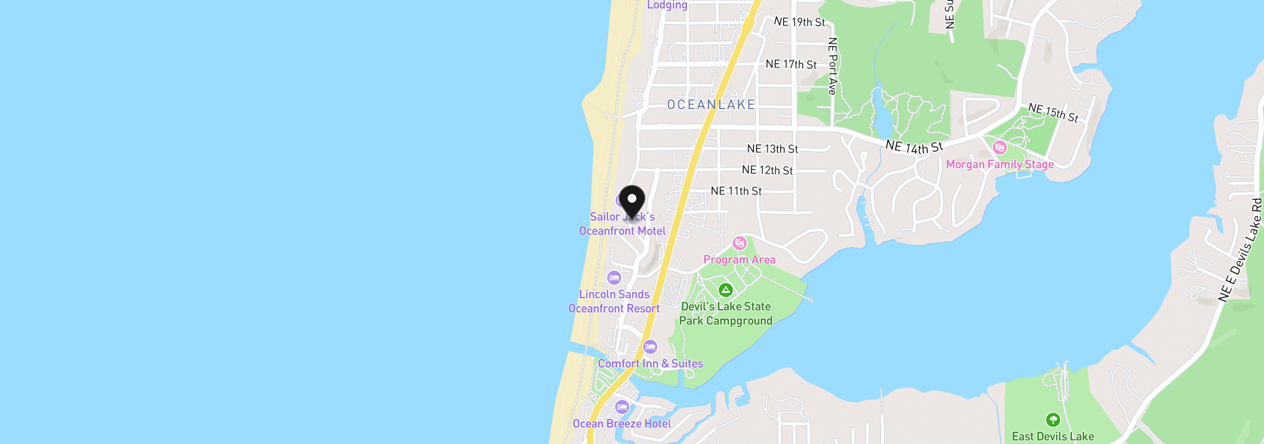 Map showing the location of NW Tl 5300-5400 8th St, Lincoln City, OR 97367
