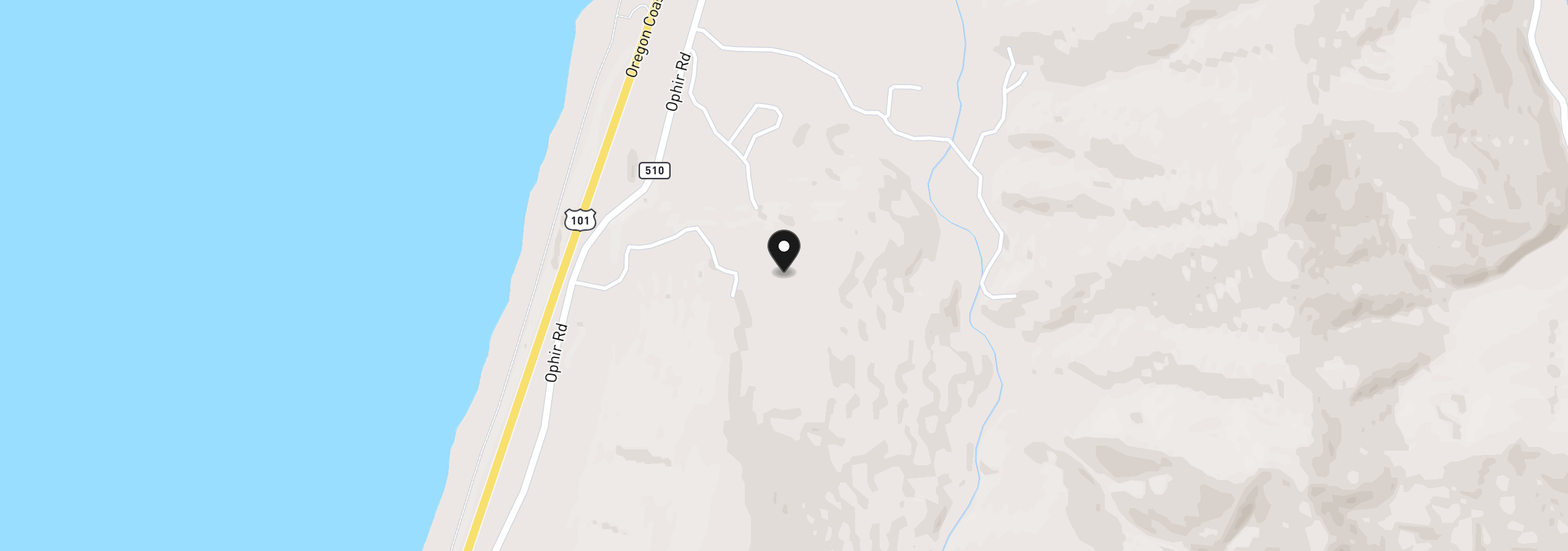 Map showing the location of Miller Ln 1100, Gold Beach, OR 97444