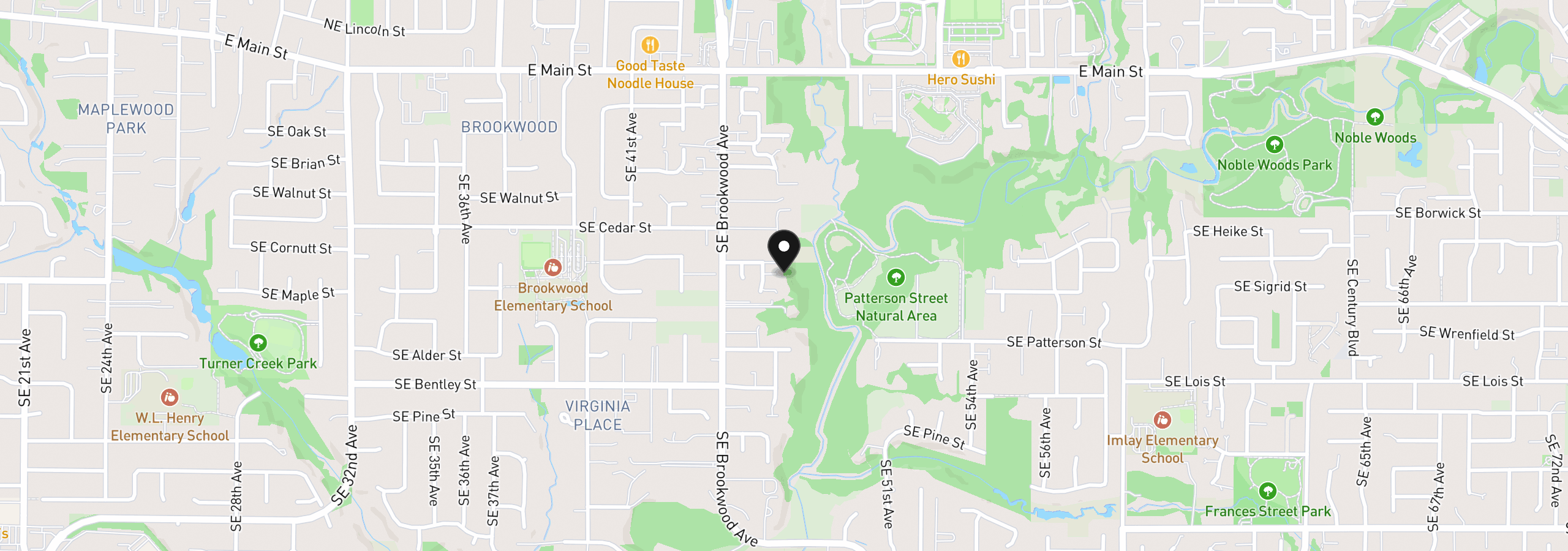 Map showing the location of 714 SE 47th Ave, Hillsboro, OR 97129