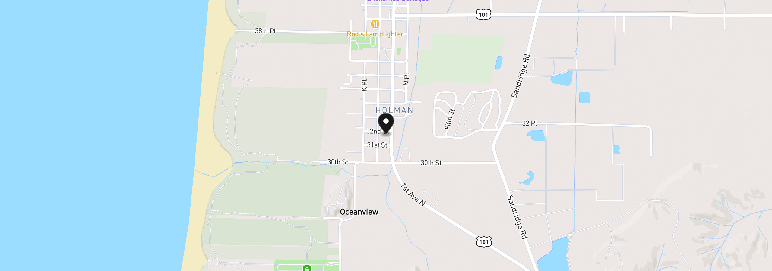 Map showing the location of 1210 32nd St, Seaview, Wa 98644