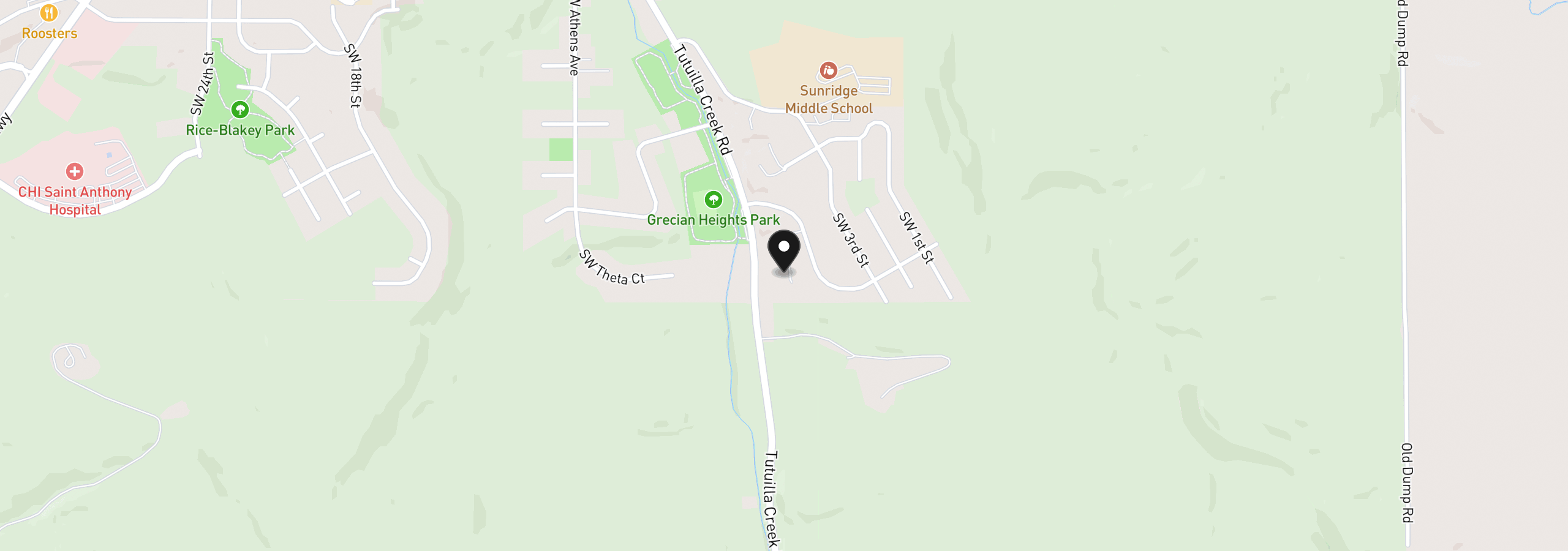 Map showing the location of 514 SW Tahoe Ave, Pendleton, OR 97801