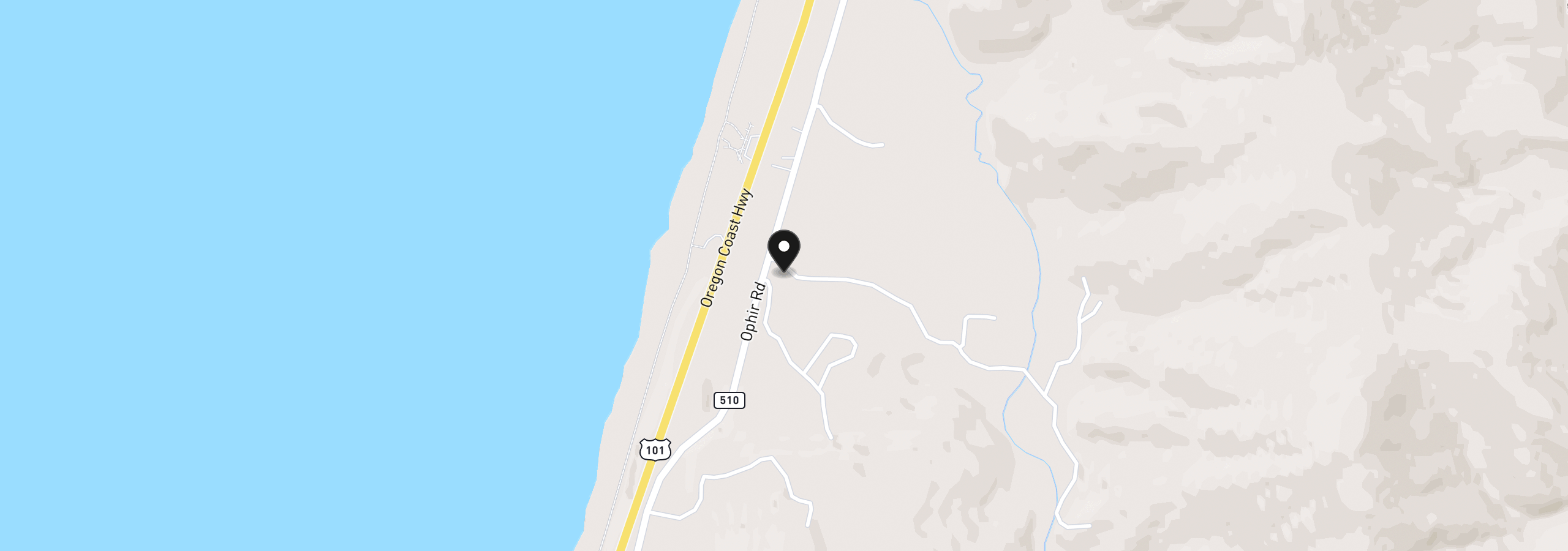 Map showing the location of 95010 Greggs Creek Rd, Gold Beach, OR 97444