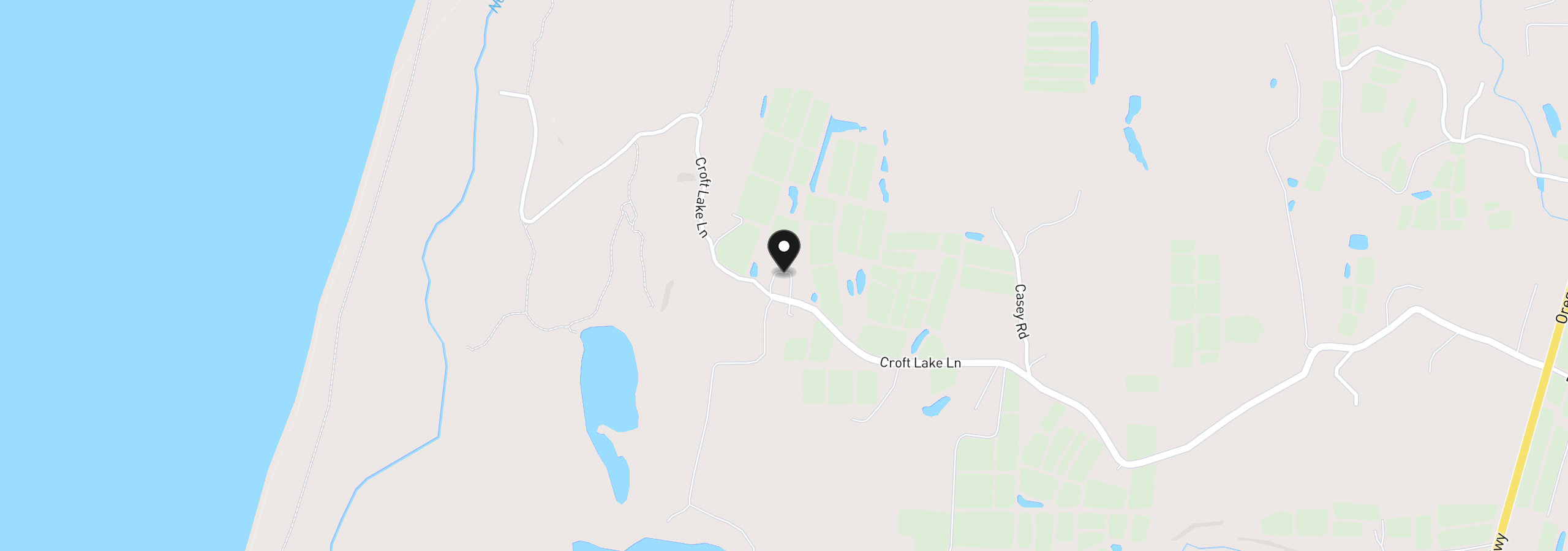 Map showing the location of 86449 Croft Lake Ln, Bandon, OR 97411