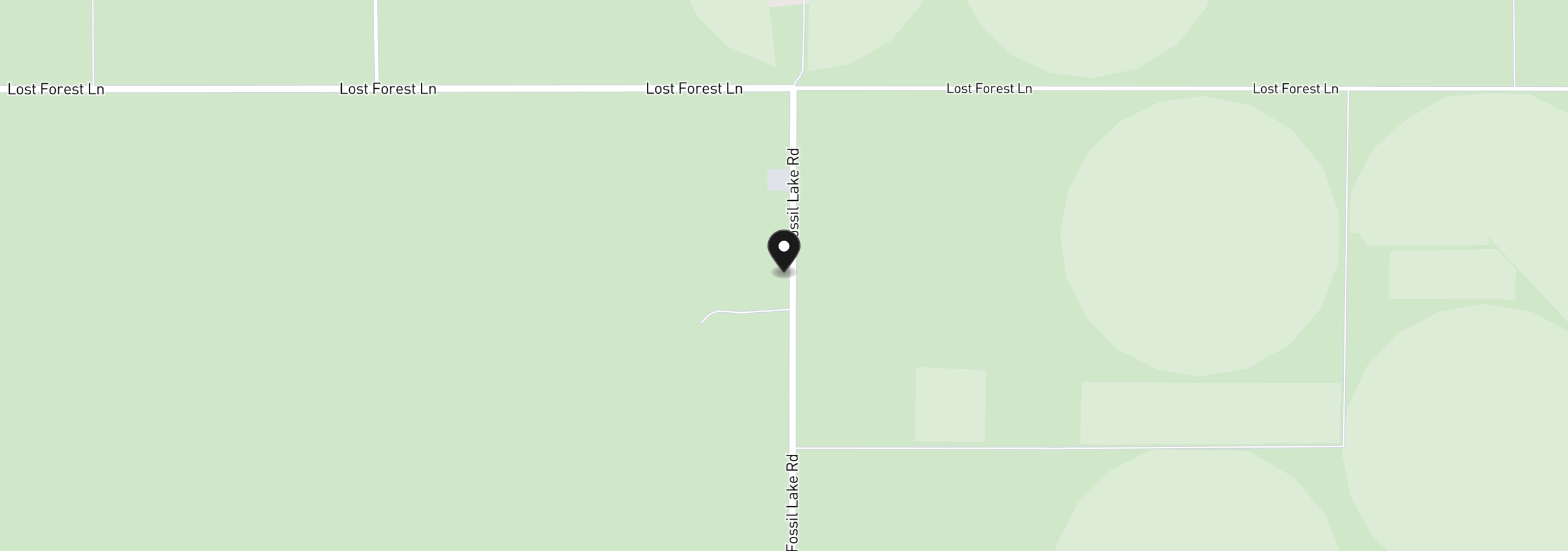 Map showing the location of Fossil Lake Road 100, Christmas Valley, OR 97641