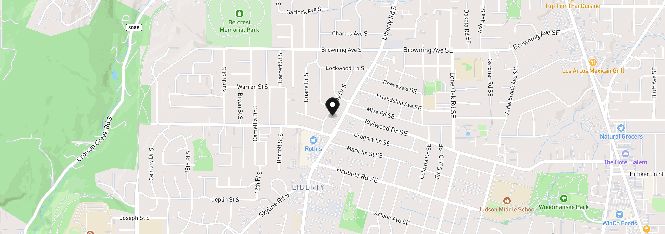 Map showing the location of 4342 McKay Dr S, Salem, OR 97302